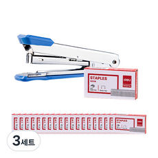 델리 미니 스테이플러 10호침 호환 + 심 1000p x 20개 세트 E0224, 랜덤발송(스테이플러), 단일색상(심), 3세트