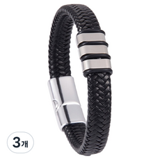 퍼스트리버 감성 패션팔찌 쓰리버튼 19cm, 3개