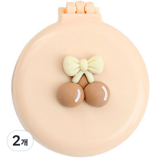 Rosae 馬卡龍小熊與兔子氣墊鏡梳, 櫻桃米色, 2個