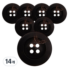 동대문단추왕 고급 리얼소뿔 단추 15mm PH-03, 다크브라운, 14개