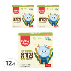 베베당 유기김 순수 1.5g x 10p, 무조미, 15g, 12개