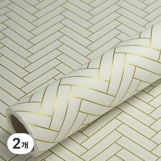 第一包裝 人字紋捲筒包裝紙, 金色, 2個