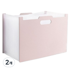 Aster 13格手風琴式文件夾 文件整理盒, 2個, 粉紅色