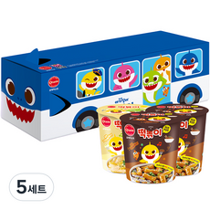 正宗碰碰狐小鯊魚炒年糕麻辣炸醬麵 116g x 2p + 奶油味 111g 巴士裝, 343g, 5組