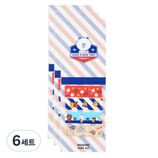 LINE FRIENDS BROWN & FRIENDS 和紙膠帶套組 S 4入組 15 x 50 mm, 混合色, 6套