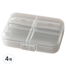 루네온 깔끔한 휴대용 약통 케이스 투명색 L, 4개