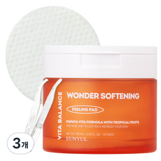 Eunyul Vita Balance Wonder 軟化去角質墊 70 片, 70片, 3罐