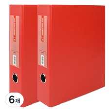 마이다스 D링 바인더 파일 명찰형 7cm 3공 A4, 적색, 6개