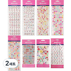 Uniart 水鑽貼紙 10款套組 3號 S032, 混合顏色, 2套