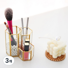 Ju and Ji 金色邊框化妝刷具架, 金色, 3個