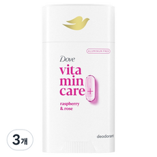 Dove 多芬 維他命修護+體香膏 覆盆莓與玫瑰香, 74g, 3個