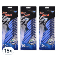 드위트리 Max Brillo 2중날 일회용 면도기 블루, 15개, 10개입