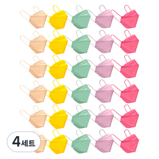 M2M 프렌즈 키즈 컬러마스크 소형 마카롱 핑크 10p + 바나나 옐로우 10p + 솜사탕 민트 10p + 라벤더 퍼플 10p + 밀크 베이지 10p 세트, 4세트