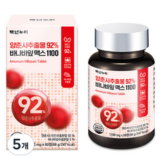 백년누리 양춘사추출물 92% 바나바잎 맥스, 60정, 5개