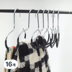 다용도 논슬립 넥타이 모자걸이, 16개, 블랙