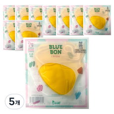 블루본 아이노우 미니 컬러 새부리형 마스크 초소형, 10개입, 5개, 옐로우