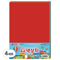 JONG IE NARA A4彩色紙100入組, 10 種顏色, 4套