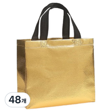 마켓감성 골드앤실버 부직포가방 대형, 골드, 48개