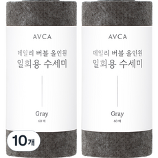 아브카 데일리 버블 올인원 일회용 수세미, 그레이, 60개, 10개