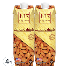 137 degrees 無糖杏仁奶, 1L, 4入