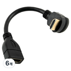 컴스 HDMI 케이블 V1.4 연장 Male 꺾임 4K2K NT553, 6개, 15cm