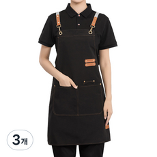 다퍼남 방수 캔버스 앞치마, 블랙, 3개