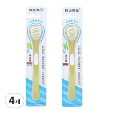 리빙토픽 백태 설태 혓바닥 제거 혀크리너 옐로우, 4개