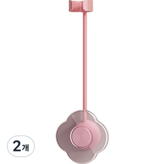 솔브리빙 플라워 벽부착 무타공 접착 헤어 드라이기 걸이 거치대, 핑크, 2개