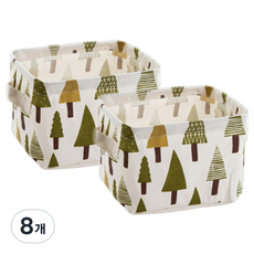 블럭마트 패브릭 바스켓, 나무, 8개