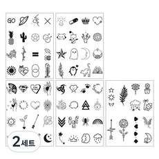 gelluna 半永久迷你亮點紋身貼紙5入 T-32, 2套, B款