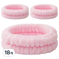 Nalli Sisters 簡約洗臉髮帶, 18個, 16 粉紅色 三線