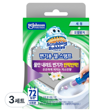 스크러빙버블스 변기세정제 젤스탬프 스타터팩 핸들 + 리필 세트 자스민향 38g, 3세트