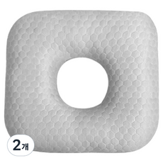 그리뉴얼 메모리폼 귀눌림 방지 베개, 라이트그레이, 2개