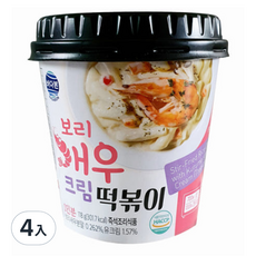 BADABON 韓式辣炒年糕 奶油白醬鮮蝦風味, 4入, 118g