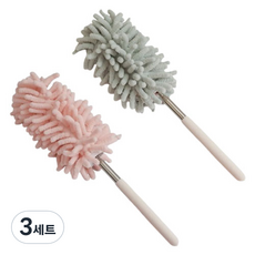 피어니스트 길이조절 롱 다용도 먼지털이 2종 세트, 핑크,그린, 3세트