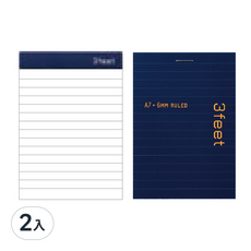 maruman 3feet直式橫條A7記事本/藍, 2入