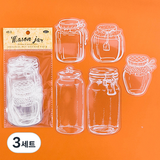 MaDaKkuMi 日記書籤 DIY 壓花 花朵書籤 護貝紙 5種 x 4p 套組 梅森瓶, 3套