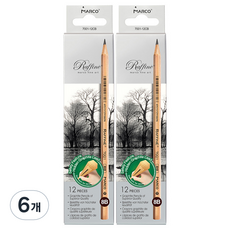 Allode Marco 原木素描鉛筆 TYPE12 12入, 8B, 6個