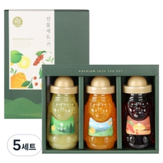JejuNFarm 頂級濟州茶葉禮盒, 5套, 青橘茶 300g + 漢拏峰茶 300g + 五味子茶 320g