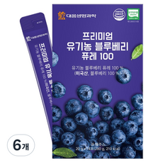 대웅생명과학 프리미엄 유기농 블루베리 퓨레 100, 280g, 6개