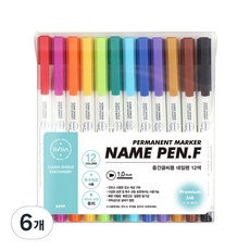 liflin 高級墨水中字12色奇異筆, 綜合色, 6個