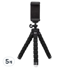 리브에잇 고프로 휴대폰 거치 문어발 삼각대, 블랙, 5개