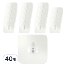 comet 強力透明黏貼式掛鉤, 單一顏色, 40個