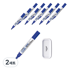 JAVAPEN 液體白板筆 12入+筆盤 隨機出貨, 藍色, 2套