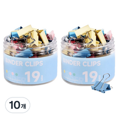 동아피엠에스 서류집게 더블클립 컬러혼합 19mm, 10개, 40개입, 소