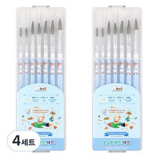 ibis 畫筆+調色盤套組 藍色, 4套, 2號, 4號, 6號, 8號, 10號, 12號, 15號