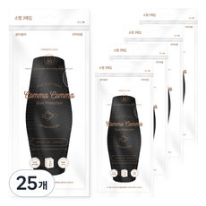 하나 3단 황사 마스크 소형 KF80, 3매, 25개, 검정색