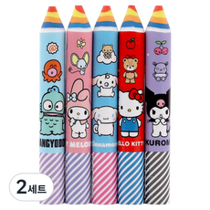 Sanrio 三麗鷗 角色大號鉛筆造型橡皮擦5件組, 混合顏色, 2套