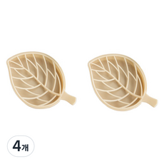 제이케이상점 물받이나뭇잎 비누케이스, 베이지, 4개