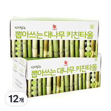자연본색 먼지 없는 뽑아쓰는 대나무 키친타올, 80개입, 12개